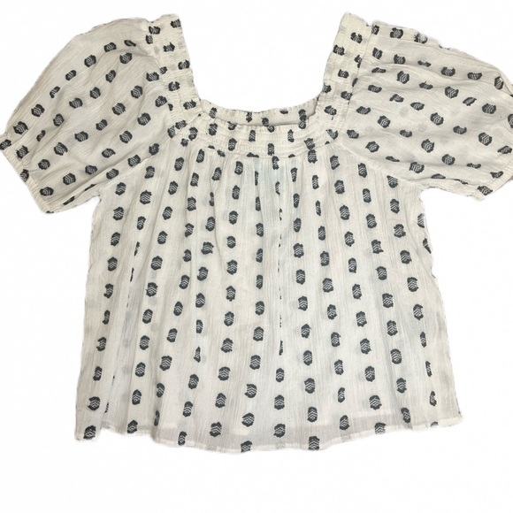 Faith & Zoe Black/White Peplum Top NWT Sz M - Picture 1 of 5